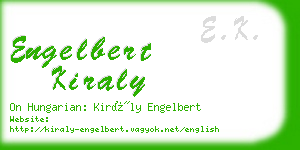 engelbert kiraly business card